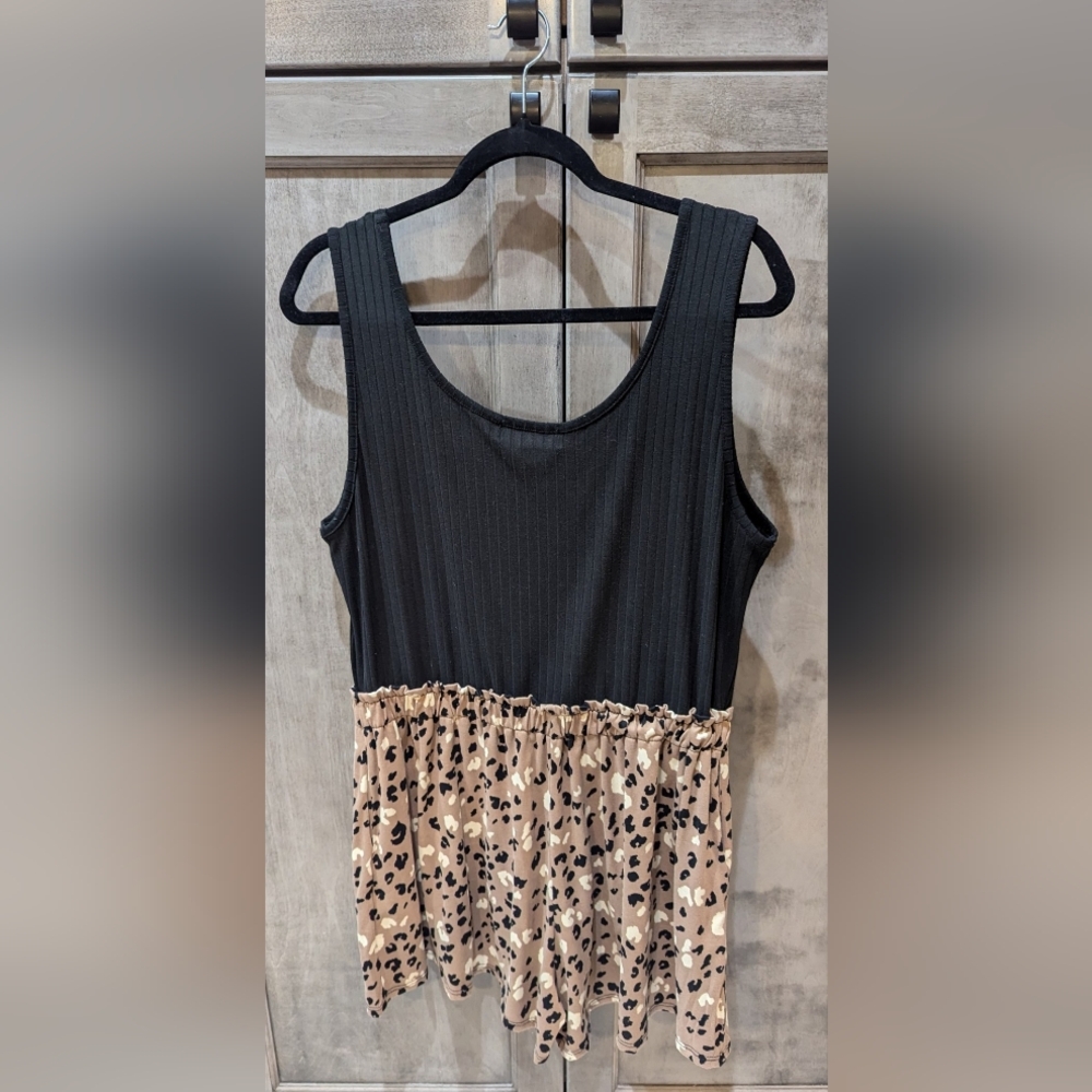 Leopard shorts romper